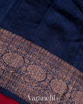 Crimson Red Pure Raw Silk Handloom Saree