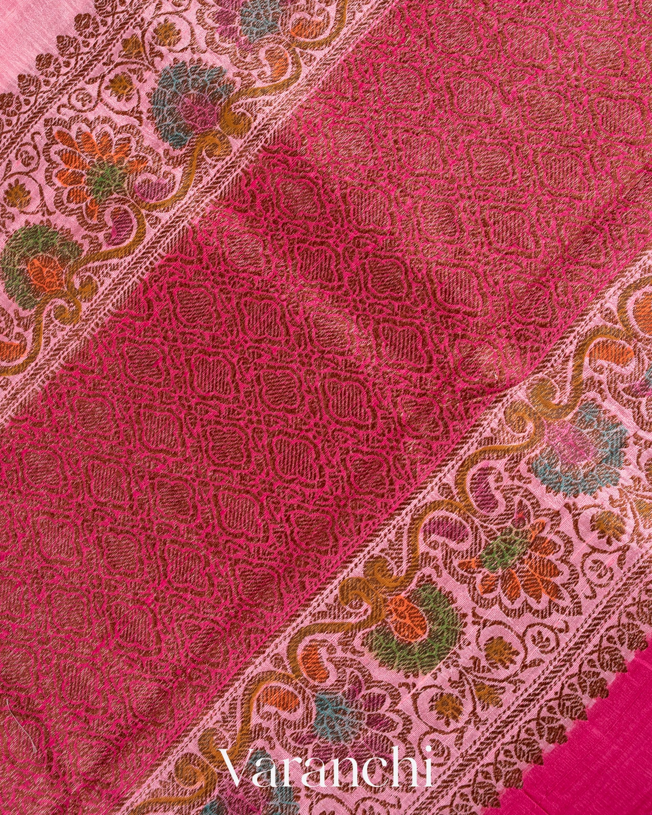 Light Pink Pure Raw Silk Handloom Saree