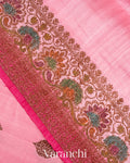 Light Pink Pure Raw Silk Handloom Saree
