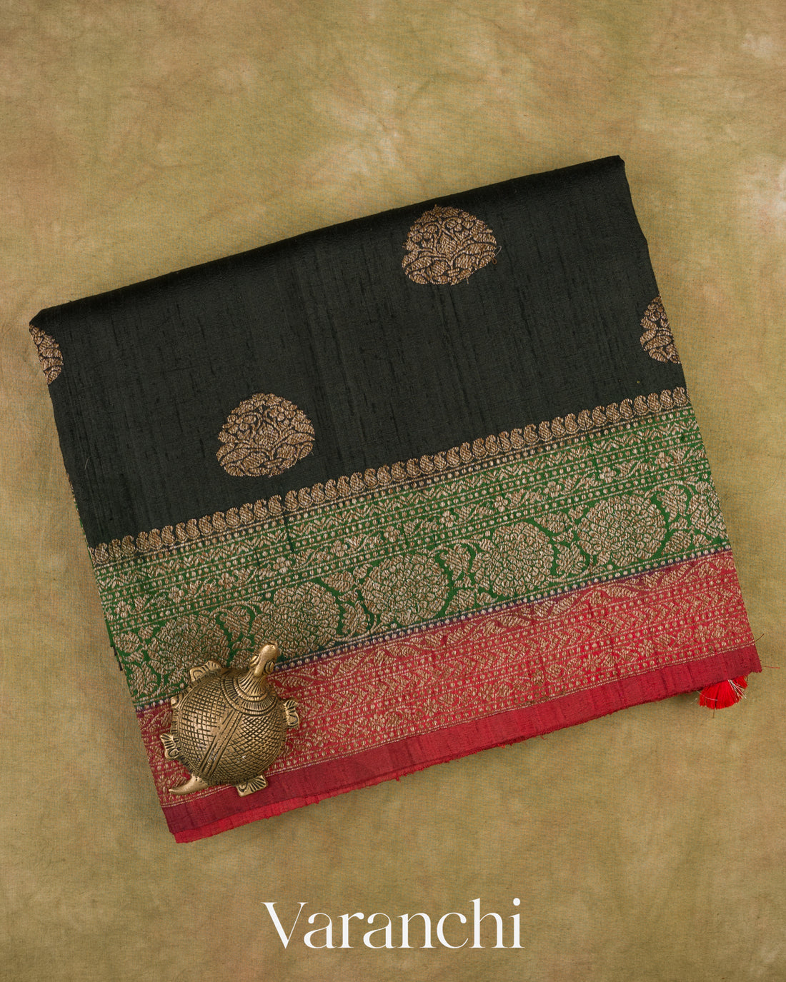 Black Raw Silk Handloom Saree