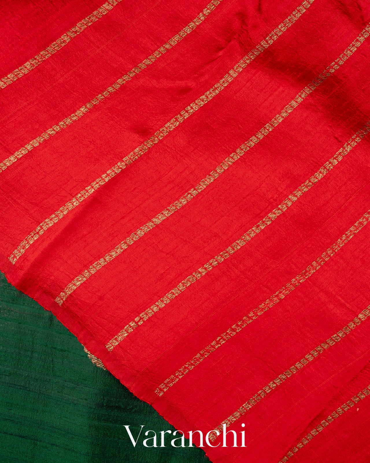 Bottle Green Borderless Pure Raw Silk Handloom Saree