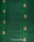 Bottle Green Borderless Pure Raw Silk Handloom Saree 