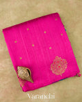 Rani Fuchsia Borderless Pure Raw Silk Handloom Saree 