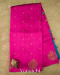 Rani Fuchsia Borderless Pure Raw Silk Handloom Saree 