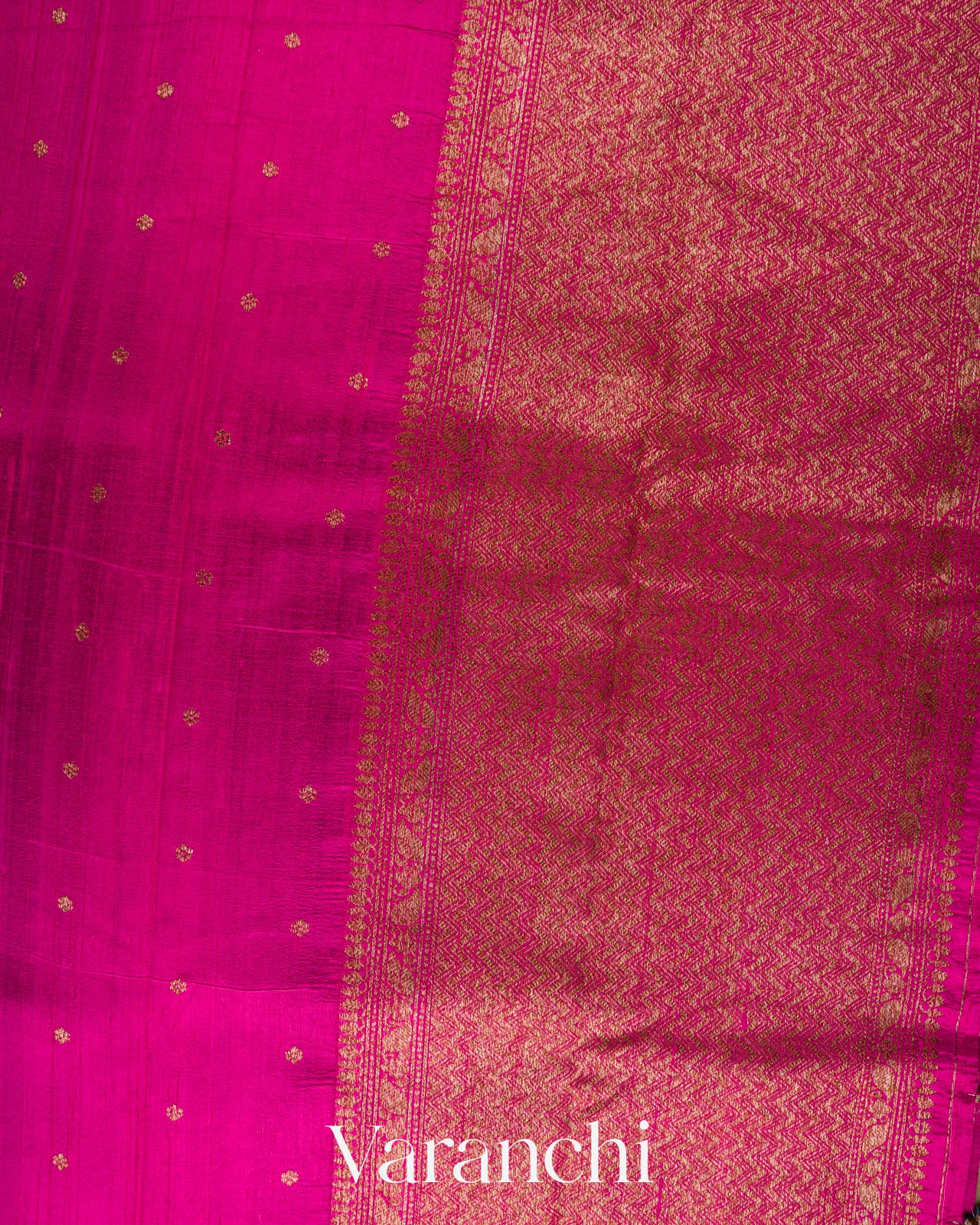 Rani Fuchsia Borderless Pure Raw Silk Handloom Saree 