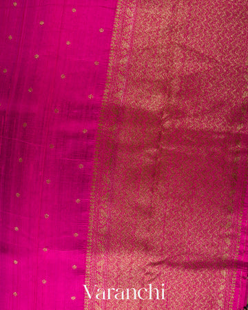 Rani Fuchsia Borderless Pure Raw Silk Handloom Saree 