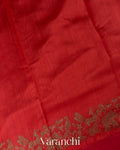 Magenta And Chilli Red Ombre-Dyed Raw Silk Handloom Saree