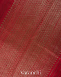 Crimson Red Pure Raw Silk Handloom Saree 