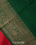 Crimson Red Pure Raw Silk Handloom Saree 