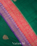 Dark Green Pure Raw Silk Handloom Saree