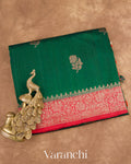 Dark Green Raw Silk Handloom Saree
