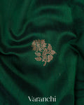 Dark Green Raw Silk Handloom Saree