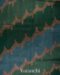 Green and Blue Tricolour Pure Raw Silk Handloom Saree