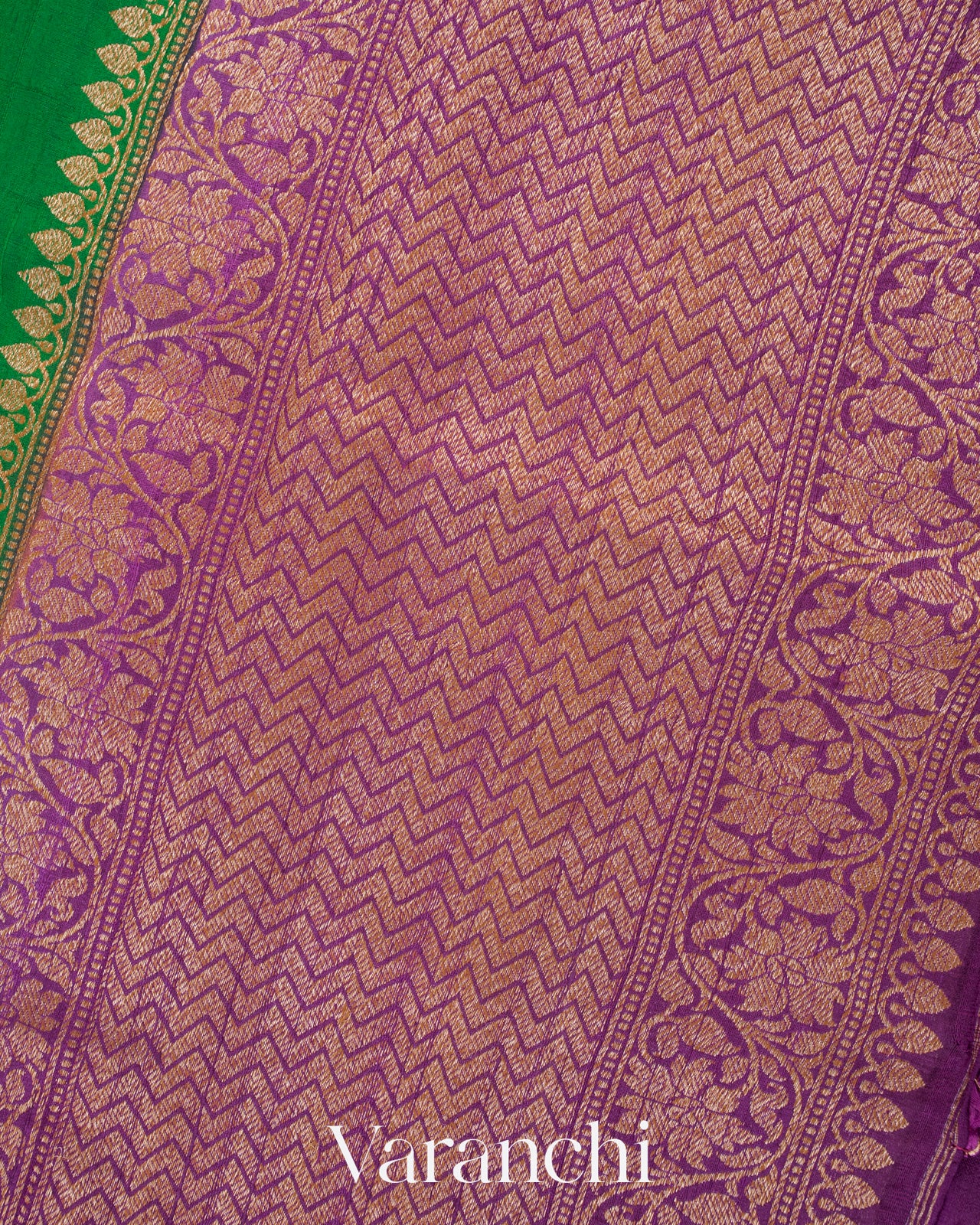 Deep Green Pure Raw Silk Handloom Saree