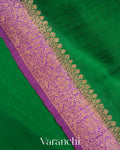 Deep Green Pure Raw Silk Handloom Saree