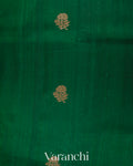 Emerald Green Pure Raw Silk Handloom Saree