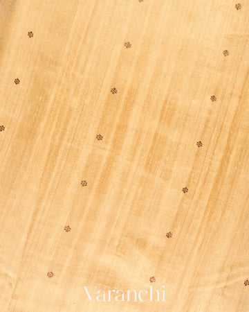 Warm Ivory Borderless   Pure Raw Silk Handloom Saree
