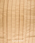 Warm Ivory Borderless Striped Pure Raw Silk Handloom Saree