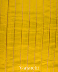 Saffron Yellow Borderless Striped Pure Raw Silk Handloom Saree
