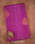 Magenta Pure Raw Silk Handloom Saree