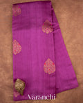 Magenta Pure Raw Silk Handloom Saree