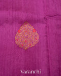 Magenta Pure Raw Silk Handloom Saree