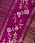 Royal Magenta with Tissue Stripes Pure Raw Silk Handloom Saree