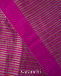 Royal Magenta with Tissue Stripes Pure Raw Silk Handloom Saree
