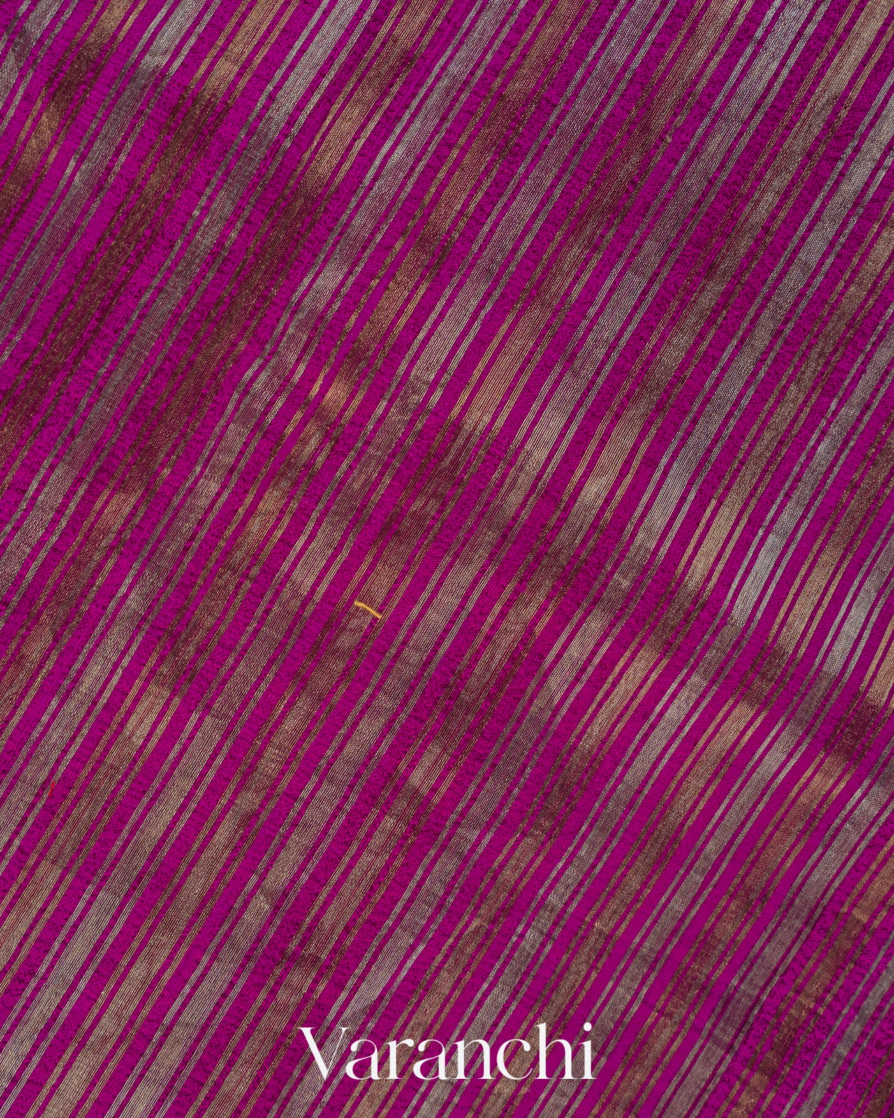 Royal Magenta with Tissue Stripes Pure Raw Silk Handloom Saree
