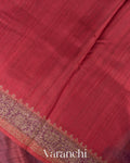 Maroon And Plum Purple Ombre-Dyed Raw Silk Handloom Saree  
