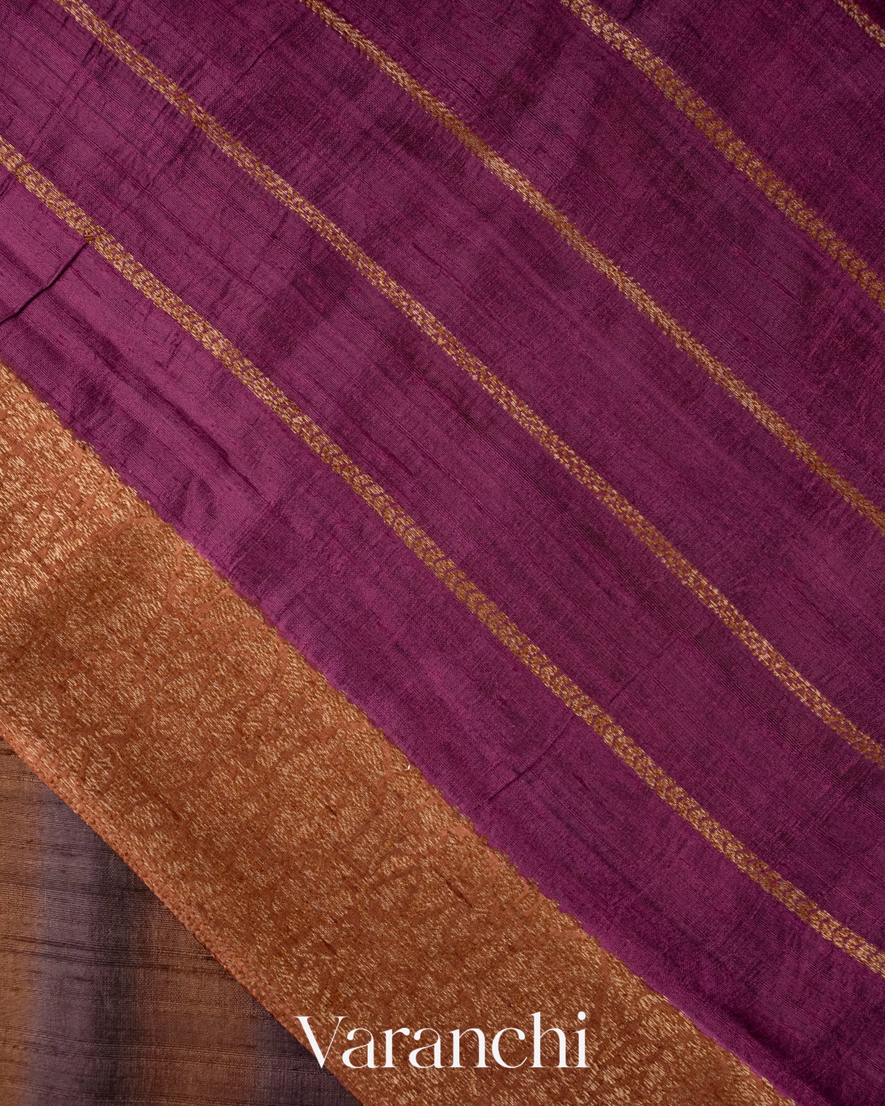 Brown Shibori Pure Raw Silk Handloom Saree