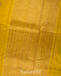 Mustard Borderless Pure Raw Silk Handloom Saree