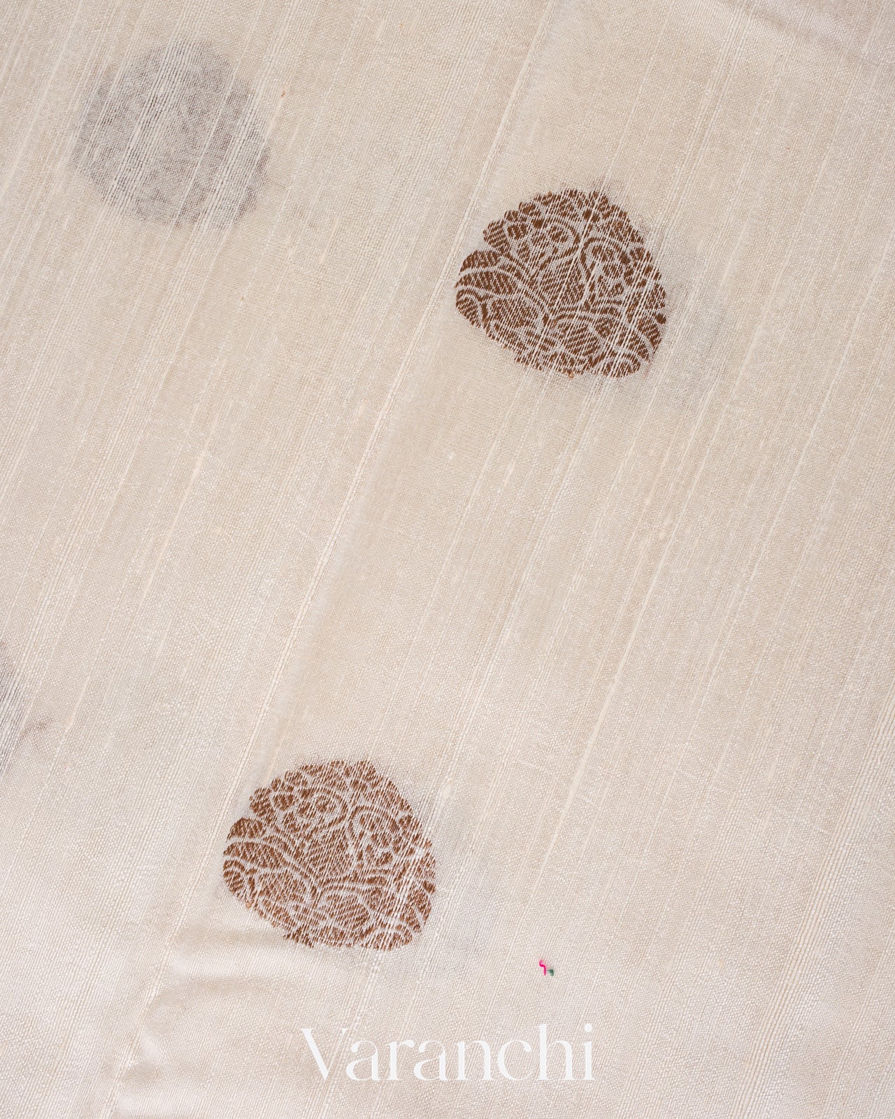 Ivory Cream Pure Raw Silk Handloom Saree 