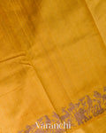 Lime Yellow And Mustard Yellow Ombre-Dyed Raw Silk Handloom Saree