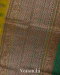 Olive Green Shibori Pure Raw Silk Handloom Saree