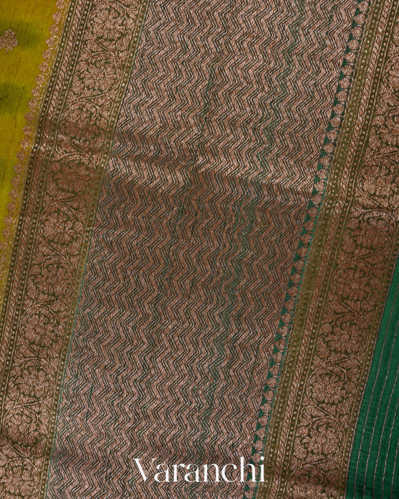 Olive Green Shibori Pure Raw Silk Handloom Saree