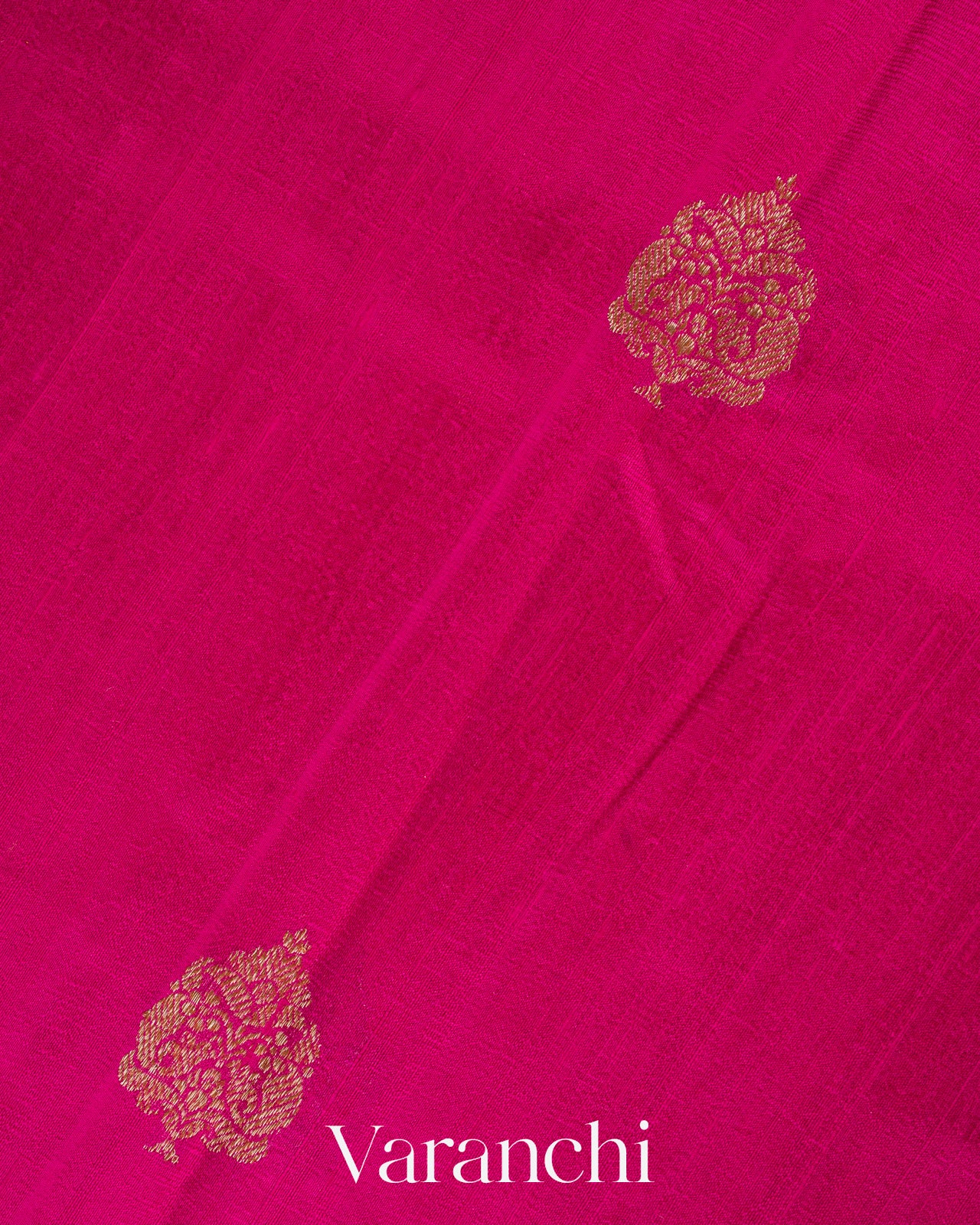 Bright Magenta Pure Raw Silk Handloom Saree