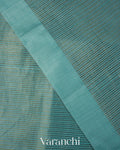Powder Blue with Tissue Stripes Pure Raw Silk Handloom Saree