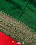 Red Pure Raw Silk Handloom Saree