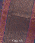 Purple And Blue Shibori Pure Raw Silk Handloom Saree