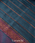 Purple And Blue Shibori Pure Raw Silk Handloom Saree