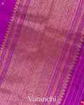 Magenta Purple Borderless Pure Raw Silk Handloom Saree