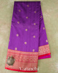 Purple Pure Raw Silk Handloom Saree