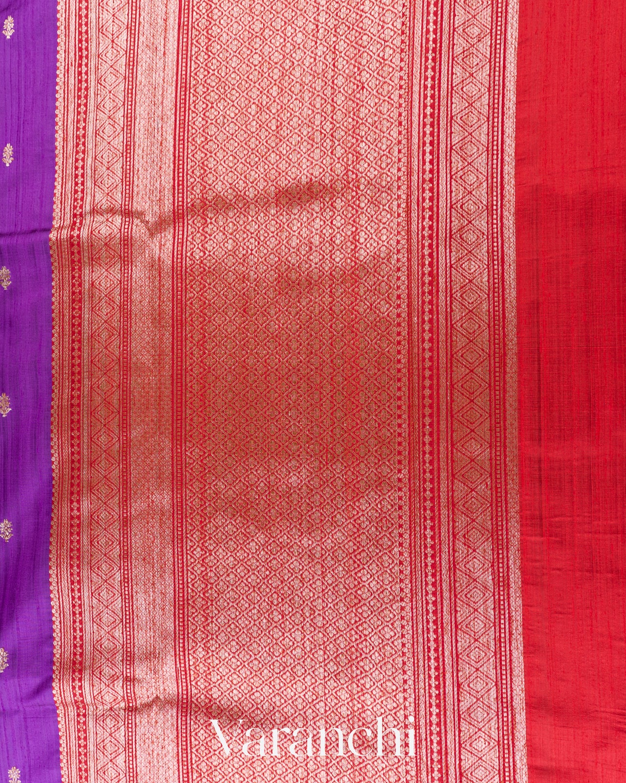 Purple Pure Raw Silk Handloom Saree