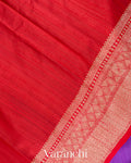 Purple Pure Raw Silk Handloom Saree