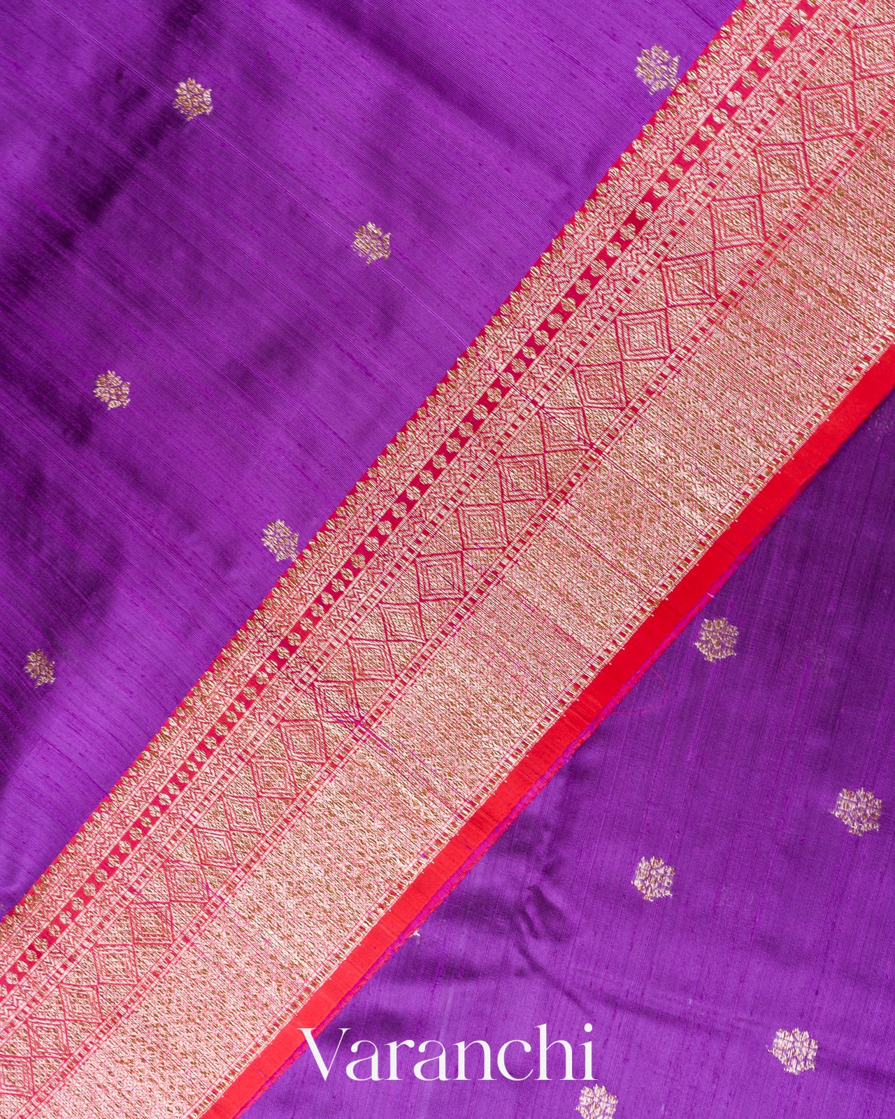 Purple Pure Raw Silk Handloom Saree