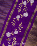 Royal Purple with Tissue Stripes Pure Raw Silk Handloom Saree 
