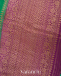 Rama Green Pure Raw Silk Handloom Saree