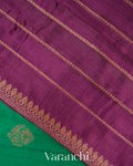 Rama Green Pure Raw Silk Handloom Saree