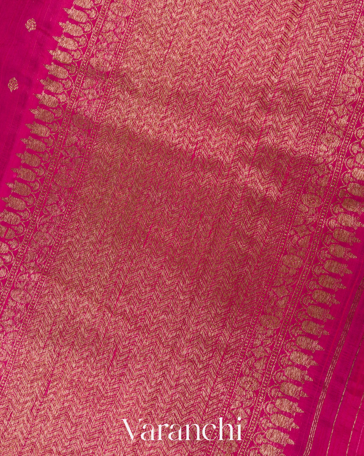Rani Pink Borderless Pure Raw Silk Handloom Saree 